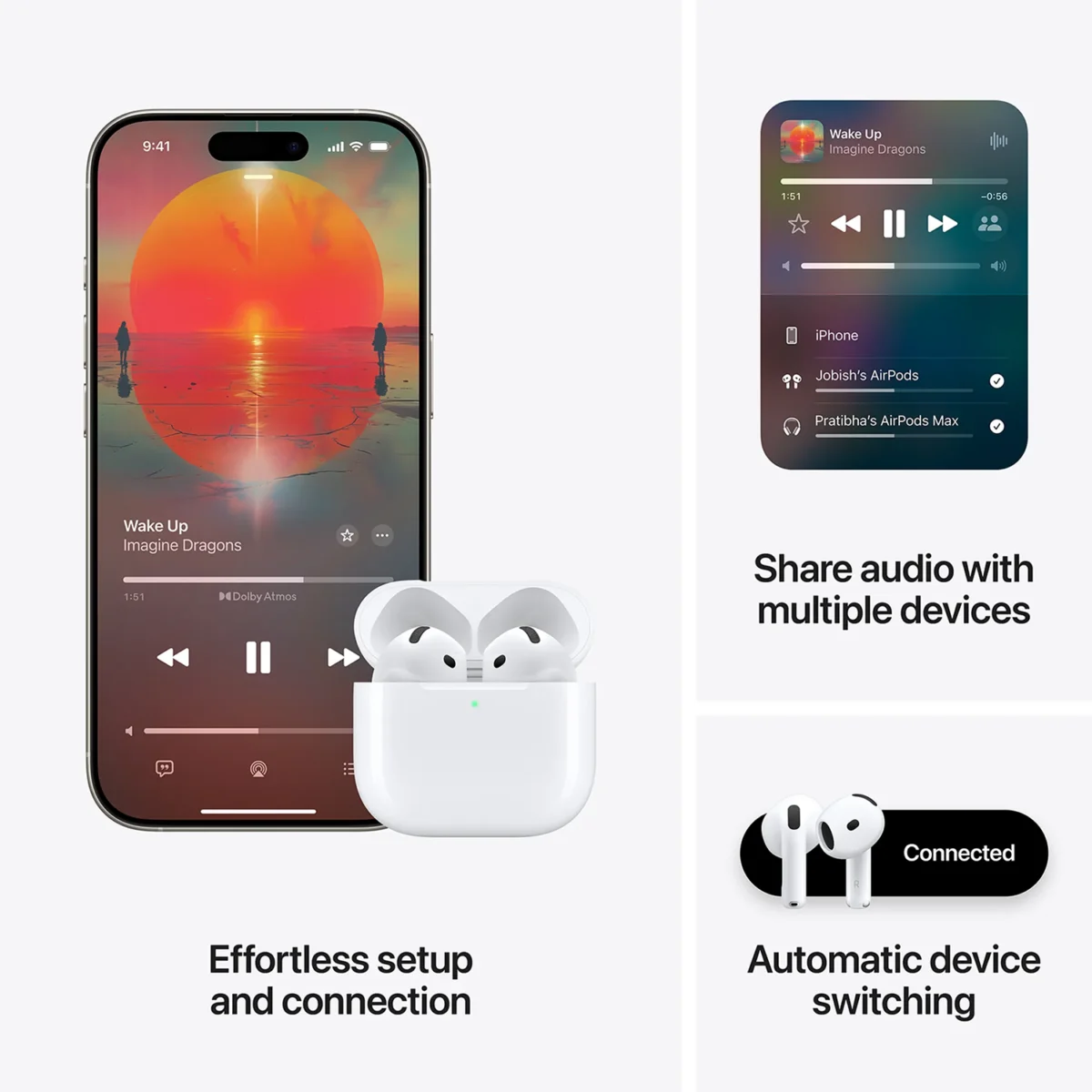 AirPods 4 with Active Noise Cancellation (Wireless Charging, USB-C, White)